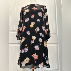 Kensie Slit Sleeve Floral Dress sheer 3/4 Arms Spring Summer Size 8